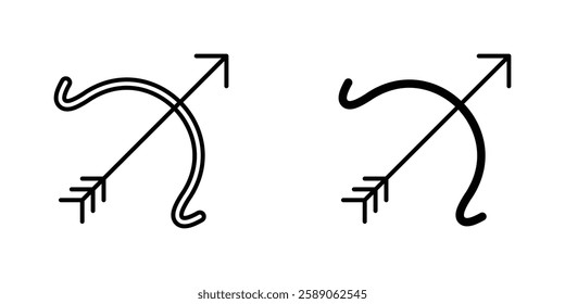 Bow arrow icons thin line illustrations designs