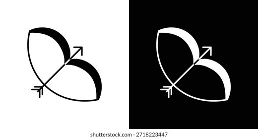 Iconos de flecha de arco. Vector Plantilla Ilustración Símbolo Píxeles Perfecto