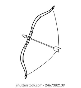 bow and arrow illustration outline isolated vector