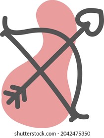 Bow and arrow, illustration, vector, on a white background.