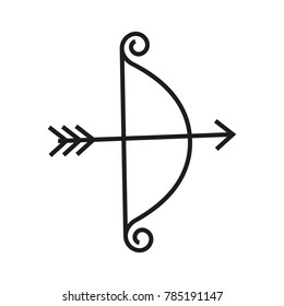 Bow and arrow iocn on the white background