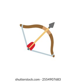 Bow and Arrow isolated on white background. Archery vector illustration.