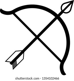 bow with arrow line icon