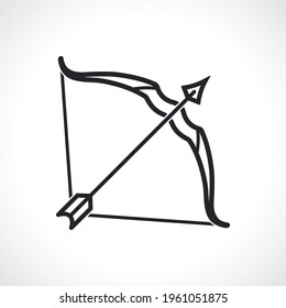Bow and arrow line icon