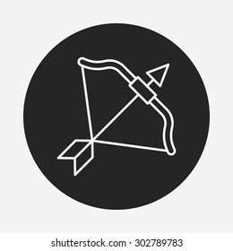 Bow and arrow line icon