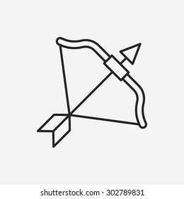 Bow and arrow line icon