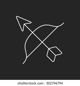 Bow and arrow line icon