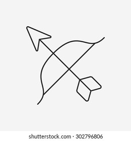 Bow and arrow line icon