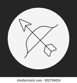 Bow and arrow line icon
