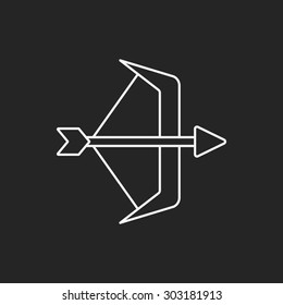 Bow and arrow line icon