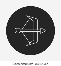 Bow and arrow line icon
