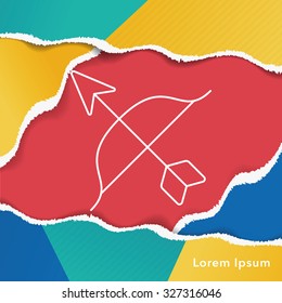 Bow and arrow line icon