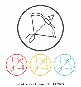 Bow and arrow line icon