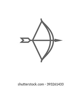 Bow and arrow line icon.
