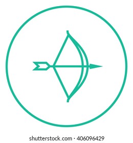 Bow and arrow line icon.