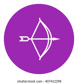 Bow und Pfeil-Linie Symbol.