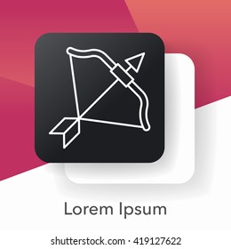 Bow and arrow line icon
