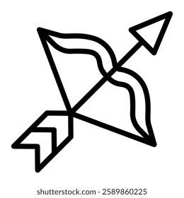 Bow And Arrow Line Icon Design For Personal And Commercial Use