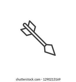 Bow arrow line icon. linear style sign for mobile concept and web design. Archery arrow outline vector icon. Symbol, logo illustration. Pixel perfect vector graphics