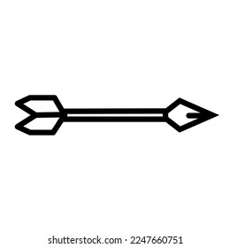 Bow-Pfeil-Linie einzeln auf weißem Hintergrund. Schwarze flache Ikone im modernen Umriss-Stil. Lineares Symbol und bearbeitbarer Strich. Einfache und Pixel perfekte Strich-Vektorgrafik