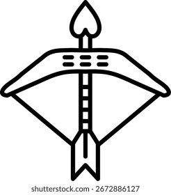 Diseño de icono de Vector de línea de arco y flecha