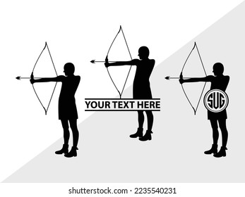 Bow And Arrow Monogram Vector Illustration Silhouette