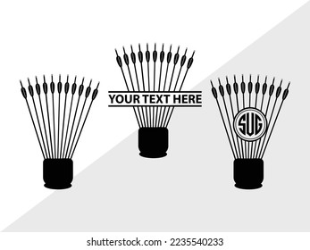 Bow And Arrow Monogram Vector Illustration Silhouette