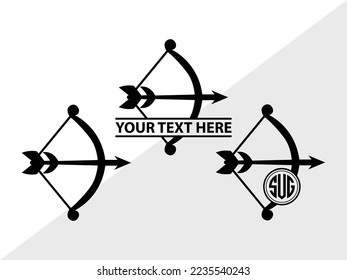 Bow And Arrow Monogram Vector Illustration Silhouette