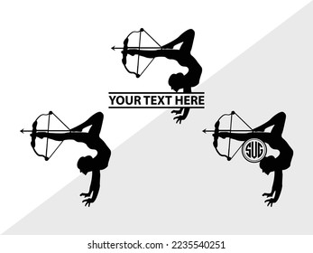 Bow And Arrow Monogram Vector Illustration Silhouette