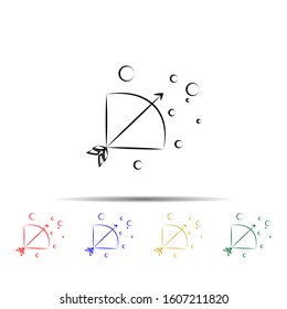 bow and arrow multi color style icon. Simple thin line, outline vector of wedding icons for ui and ux, website or mobile application