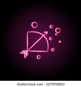 Bow and arrow neon icon. Simple thin line, outline vector of wedding icons for ui and ux, website or mobile application