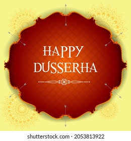 Bow and Arrow on Happy Dussehra Holiday festival of India in vector