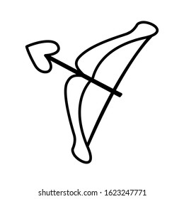 bow with arrow on white background vector illustration design
