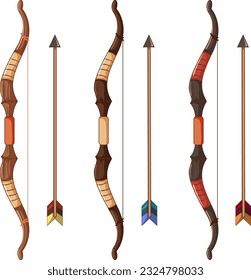 Bow y Arrow en la ilustración de fondo blanco