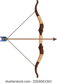 Bow and Arrow on White Background illustration