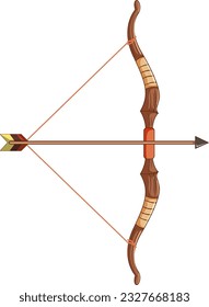 Bow y Arrow en la ilustración de fondo blanco