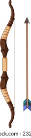 Bow y Arrow en la ilustración de fondo blanco