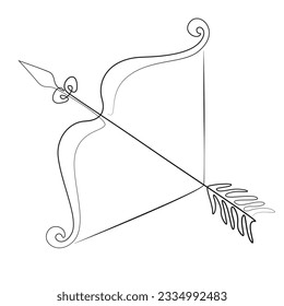 Doble y flecha un plano de línea.
Astrológico Sagittarius señal de zodiaco minimalista. Ilustración vectorial del Horóscopo. emblema de astrología, contorno de símbolo, contorno para el logotipo místico, impresión de calendario.