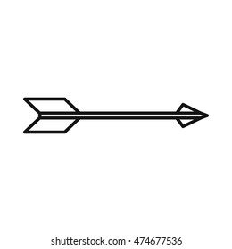 Bow arrow right icon in outline style on a white background