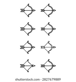 Bow and arrow set on a pristine white background
