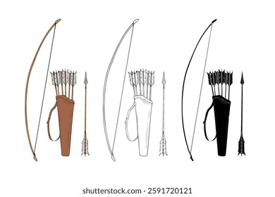 Bow and arrow set viking weapons
