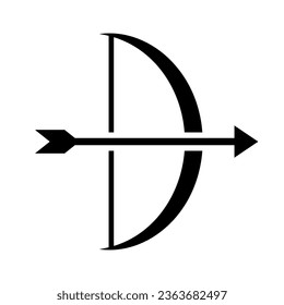 Bow and arrow silhouette icon. Weapon. Vector.