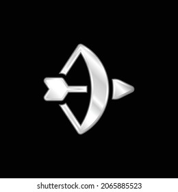 Bow And Arrow silver plated metallic icon