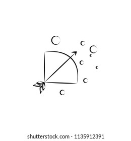 bow and arrow sketch illustration. Element of wedding icon for mobile concept and web apps. Sketch style bow and arrow icon can be used for web and mobile on white background
