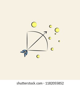 bow and arrow sketch illustration. Element of colored wedding icon for mobile concept and web apps. Sketch style bow and arrow icon can be used for web and mobile