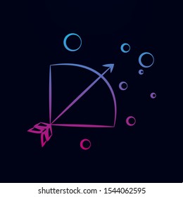 Bow and arrow sketch nolan icon. Simple thin line, outline vector of wedding icons for ui and ux, website or mobile application