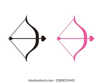 bow and arrow symbol design vector illustration on transparent background