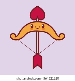 bow and arrow valentines day related kawaii style icon image vector illustration design 