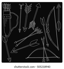 Bow and arrow, vector