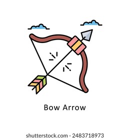 Bow Arrow vector   Filled outline Design illustration. Symbol on White background EPS 10 File